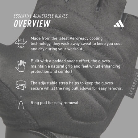 ถุงมือ Essential Adjustable ADIDAS ADGB-12453-NL สีเขียว ไซส์S_9